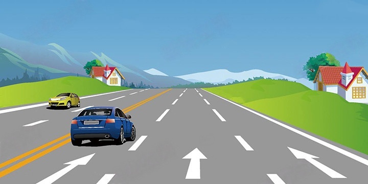 这段道路蓝车所在车道是什么车道？配图